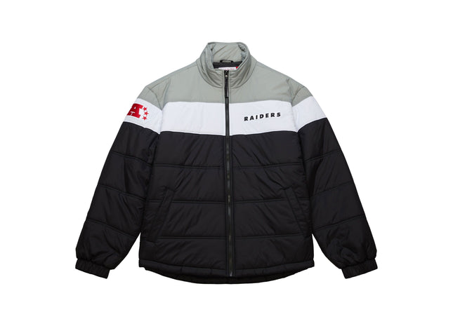In The Clutch Puffer Jacket Vintage Logo Oakland Raiders
