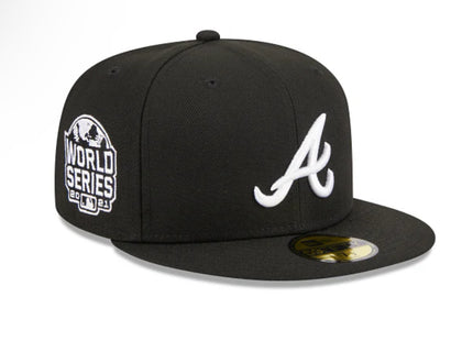 ATLANTA BRAVES SIDEPATCH 2021 WORLD SERIES 59FIFTY FITTED HAT - BLACK/ WHITE