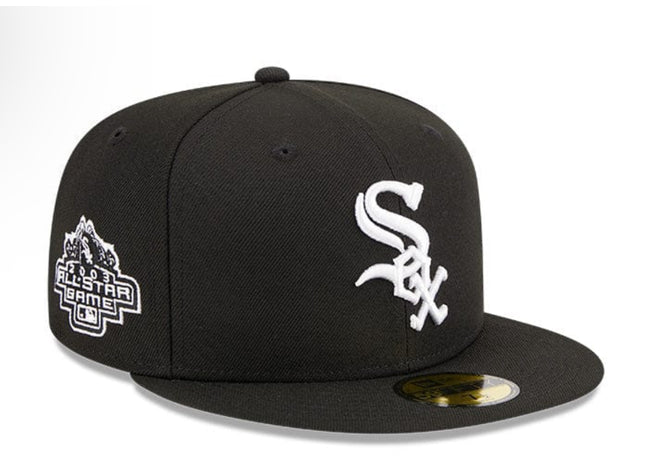 Chicago White Sox New Era Black and White Side Patch 59FIFTY Fitted Hat - Men's