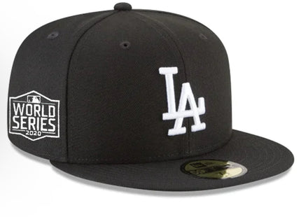 LOS ANGELES DODGERS SIDEPATCH 2020 WORLD SERIES 59FIFTY FITTED HAT - BLACK/ WHITE