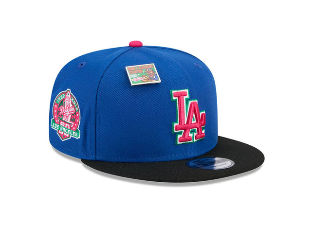 Men's Los Angeles Dodgers New Era Royal/Black Watermelon Big League Chew Flavor Pack 9FIFTY Snapback Hat