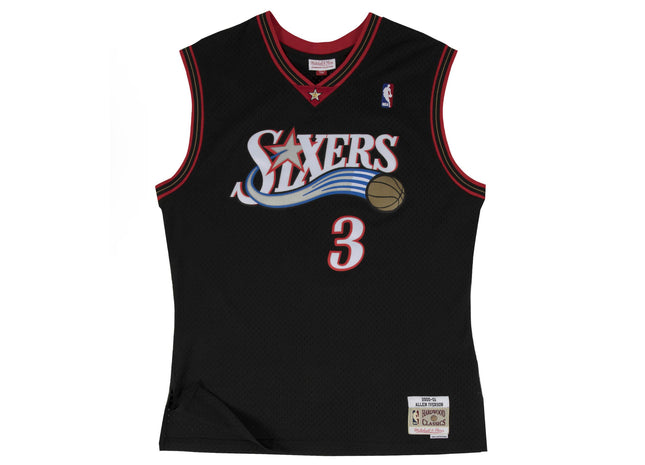 Men Philadelphia 76ers Iverson jersey black