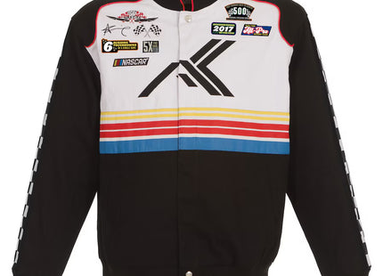 Men's JH Design Black/White NASCAR x Alvin Kamara Logo Full-Snap Twill Jacket