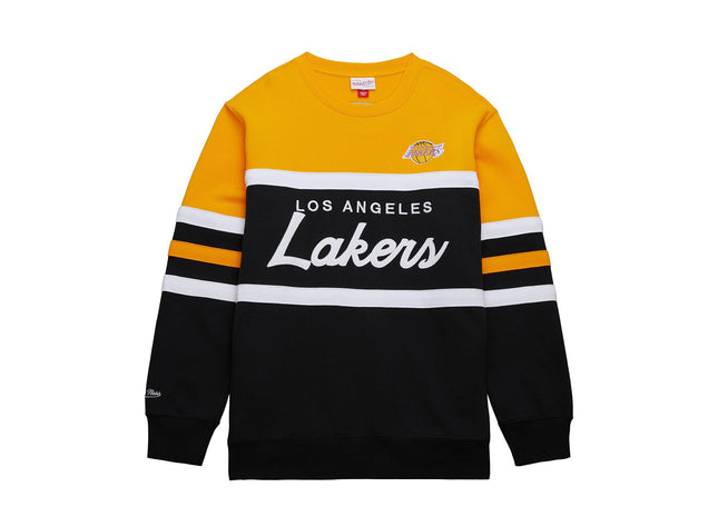 Head Coach Fleece Crew Vintage Logo Los Angeles Lakers