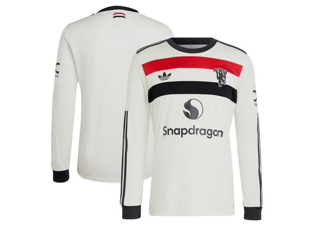 Manchester United adidas Originals 2024/25 Third Replica Long Sleeve Jersey - Cream