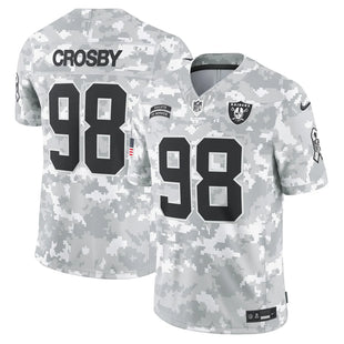 NFL LAS VEGAS RAIDERS MAXX CROSBY NIKE 2024 SALUTE TO SERVICE LIMITED JERSEY