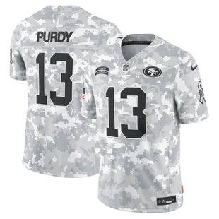 NFL SAN FRANCISCO 49ERS BROCK PURDY NIKE 2024 SALUTE TO SERVICE LIMITED JERSEY