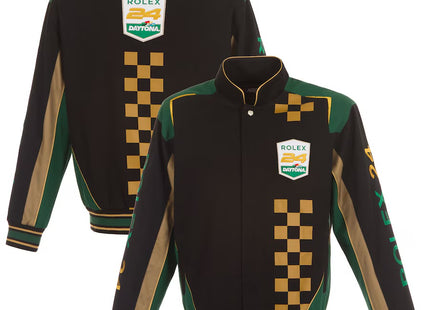 JH Design Rolex 24 at Daytona Full-Snap Uniform Twill Jacket - Black/Green
