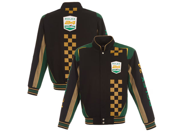 JH Design Rolex 24 at Daytona Full-Snap Uniform Twill Jacket - Black/Green
