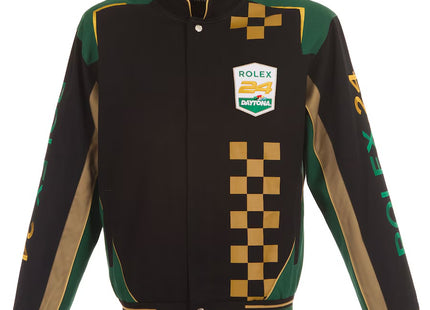 JH Design Rolex 24 at Daytona Full-Snap Uniform Twill Jacket - Black/Green