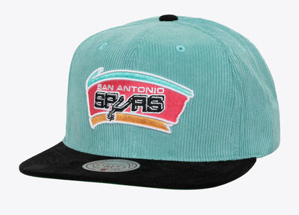 Men Turquoise/Black San Antonio Spurs Hardwood Classics Sueduroy Snapback Hat