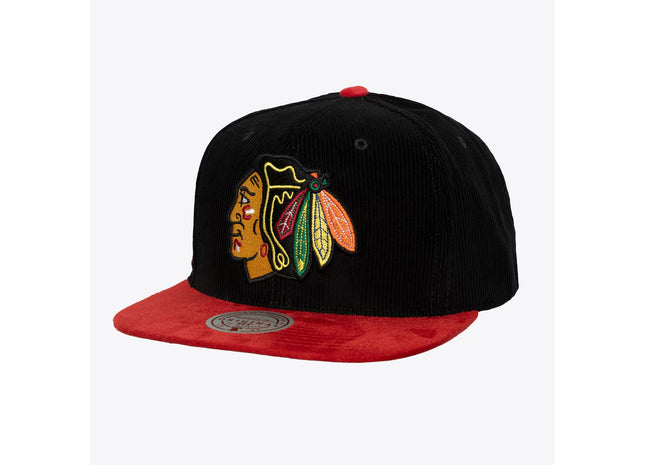 Men's Black/Red Chicago Blackhawks Sueduroy Snapback Hat