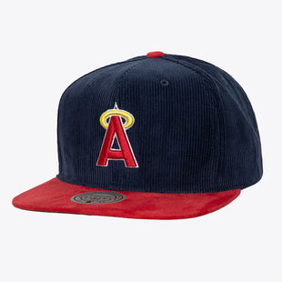 Men's Navy/Red California Angels Cooperstown Collection Sueduroy Snapback Hat
