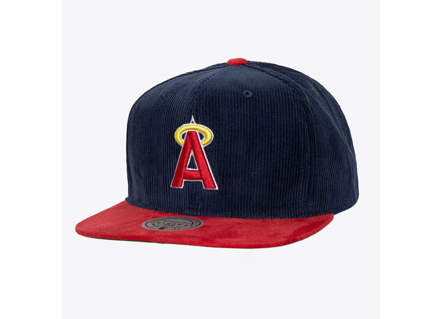 Men's Navy/Red California Angels Cooperstown Collection Sueduroy Snapback Hat