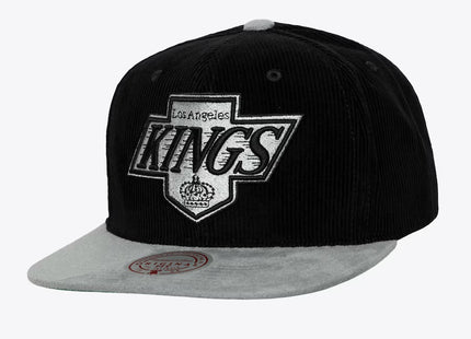 Men's Black/Silver Los Angeles Kings Vintage Sueduroy Snapback Hat