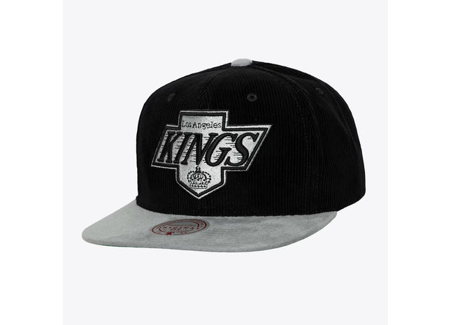Men's Black/Silver Los Angeles Kings Vintage Sueduroy Snapback Hat