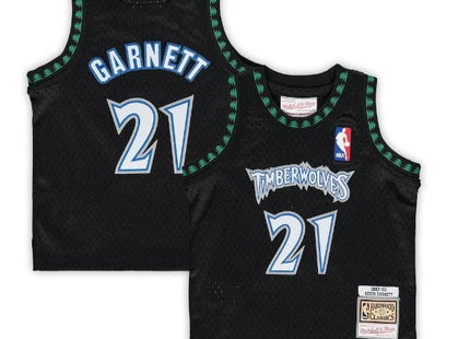 Youth Kevin Garnett Minnesota Timberwolves Mitchell & Ness 1997 Black Throwback Swingman Jersey