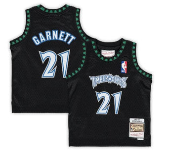 Youth Kevin Garnett Minnesota Timberwolves Mitchell & Ness 1997 Black Throwback Swingman Jersey
