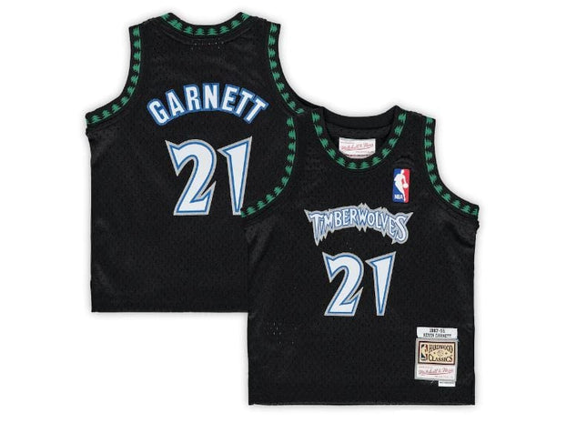 Youth Kevin Garnett Minnesota Timberwolves Mitchell & Ness 1997 Black Throwback Swingman Jersey