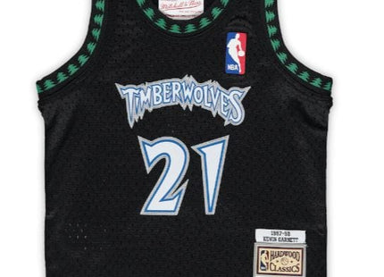 Youth Kevin Garnett Minnesota Timberwolves Mitchell & Ness 1997 Black Throwback Swingman Jersey