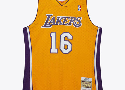 Men's Pau Gasol Gold Los Angeles Lakers 2009/10 Hardwood Classics Swingman Jersey