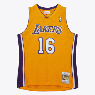 Men's Pau Gasol Gold Los Angeles Lakers 2009/10 Hardwood Classics Swingman Jersey