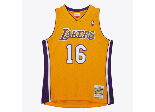 Men's Pau Gasol Gold Los Angeles Lakers 2009/10 Hardwood Classics Swingman Jersey