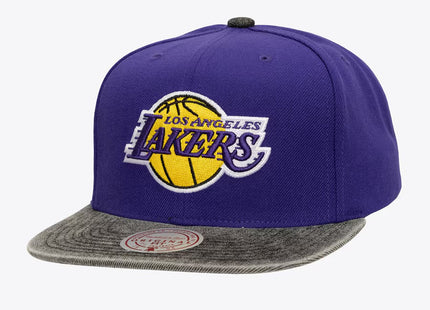 Purple Los Angeles Lakers Denim Patchwork Snapback Hat