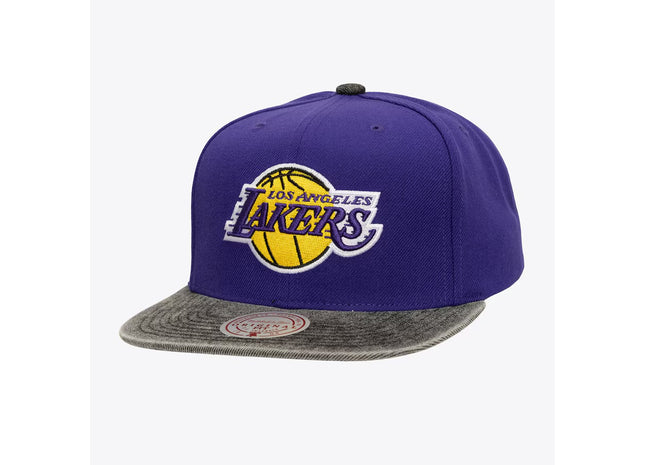Purple Los Angeles Lakers Denim Patchwork Snapback Hat