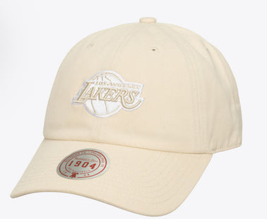 Men Cream Los Angeles Lakers Fashion Basic Strapback Adjustable Hat