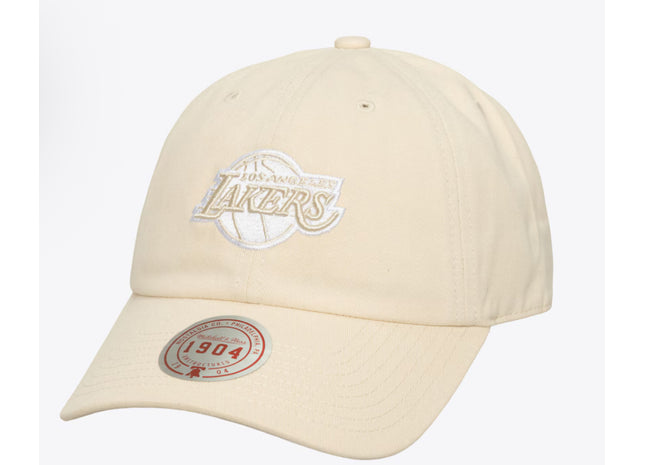 Men Cream Los Angeles Lakers Fashion Basic Strapback Adjustable Hat