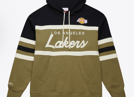 Unisex Olive/Black Los Angeles Lakers Head Coach Vintage Pullover Hoodie