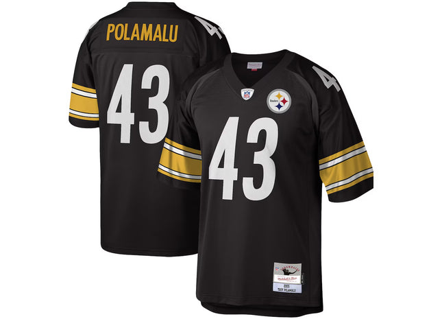 Men's Pittsburgh Steelers Troy Polamalu Mitchell & Ness Black Legacy Replica Jersey