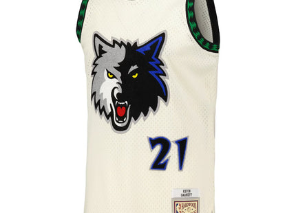 Kevin Garnett Minnesota Timberwolves Mitchell & Ness Chainstitch Swingman Jersey - Cream