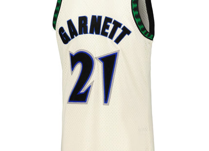 Kevin Garnett Minnesota Timberwolves Mitchell & Ness Chainstitch Swingman Jersey - Cream