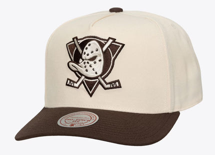 Anaheim Ducks Cream/Brown Vintage Two-Tone Fashion Pro Pinch Snapback Hat