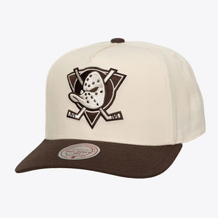 Anaheim Ducks Cream/Brown Vintage Two-Tone Fashion Pro Pinch Snapback Hat