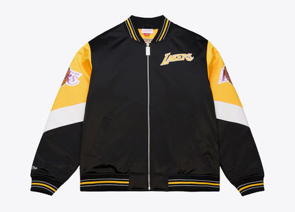Los Angeles Lakers Black Hardwood Classics Throwback Heavyweight Satin Full-Zip Jacket