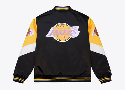 Los Angeles Lakers Black Hardwood Classics Throwback Heavyweight Satin Full-Zip Jacket