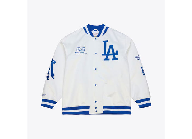 Los Angeles Dodgers Arctic White Lightweight Satin Full-Snap Jacket
