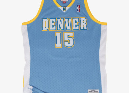 Men's Carmelo Anthony Light Blue Denver Nuggets 2003/04 Swingman Road Jersey
