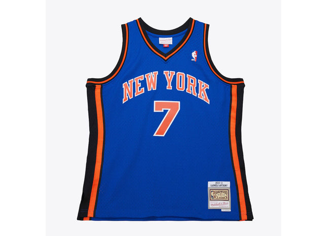 Men's Carmelo Anthony Blue New York Knicks 2010/11 Hardwood Classics Swingman Jersey