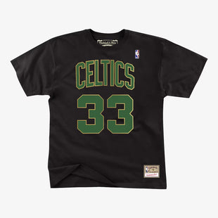 Larry Bird Boston Celtics Black Name & Number T-Shirt