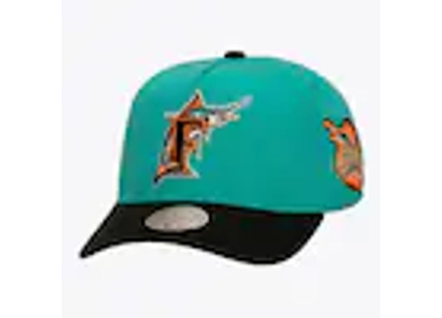 Florida Marlins Teal/Black Cooperstown In the City Pro Pinch Snapback Hat