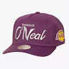 Shaquille O'Neal Los Angeles Lakers Purple Hardwood Classics Player Script Pro Pinch Snapback Hat