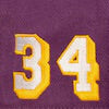 Shaquille O'Neal Los Angeles Lakers Purple Hardwood Classics Player Script Pro Pinch Snapback Hat