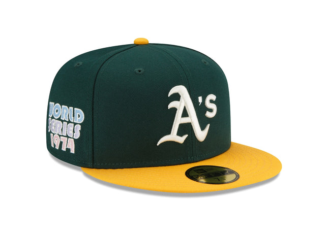 Pop Sweat Men's Oakland Athletics New Era Green Pop  Undervisor World Series 1974 Cooperstown Collection 59FIFTY Fitted Hat