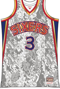 Men Water Tiger Allen Iverson Men Philadelphia 76ers jersey