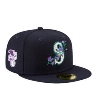 New Era Seattle Mariners Side Patch Bloom 59FIFTY Fitted Purple Bottom