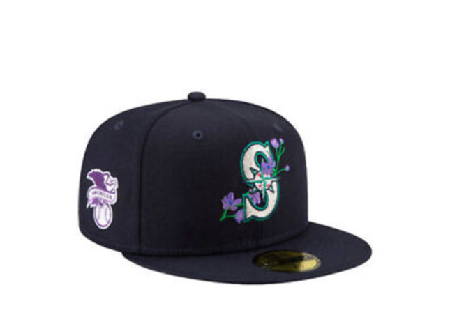 New Era Seattle Mariners Side Patch Bloom 59FIFTY Fitted Purple Bottom